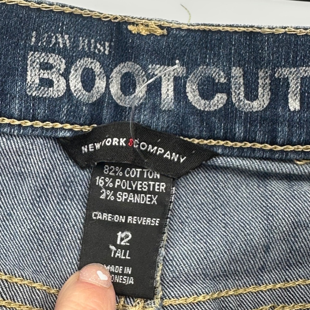 Y2K Vtg New York Company Women's Blue Wash Bootcut Jeans Size 12 Tall - Picture 4 of 6